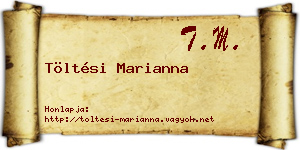 Töltési Marianna névjegykártya